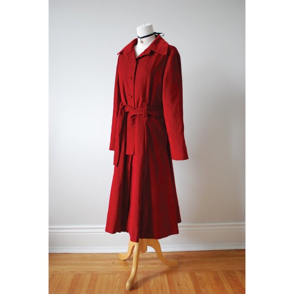 VINTAGE 1960’s Marguerite Rubel Red Velvet Coat (RARE) - Picture 1 of 5
